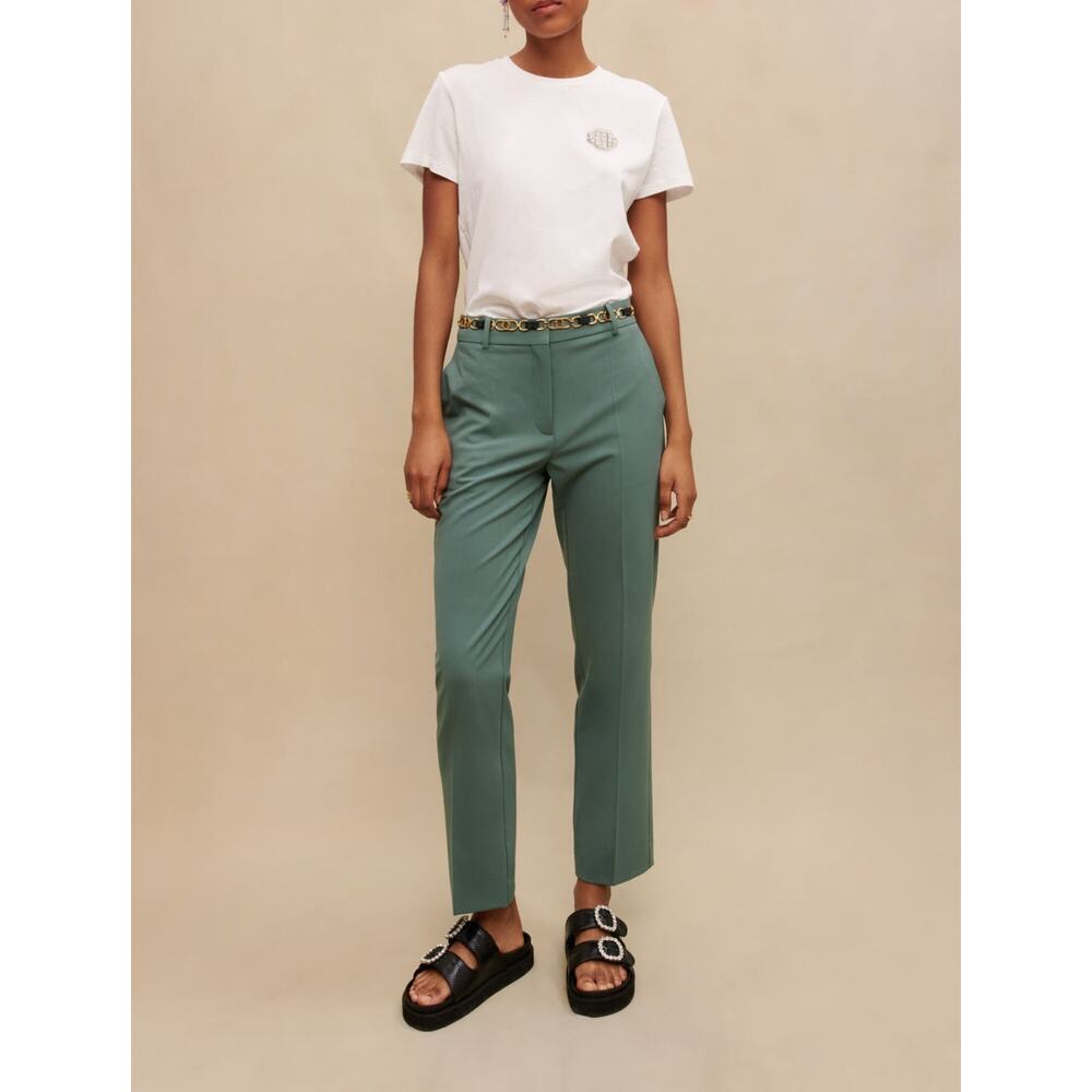 Maje Sage Green Straight Cup Tailored Trouser Pants Size 36 or Small